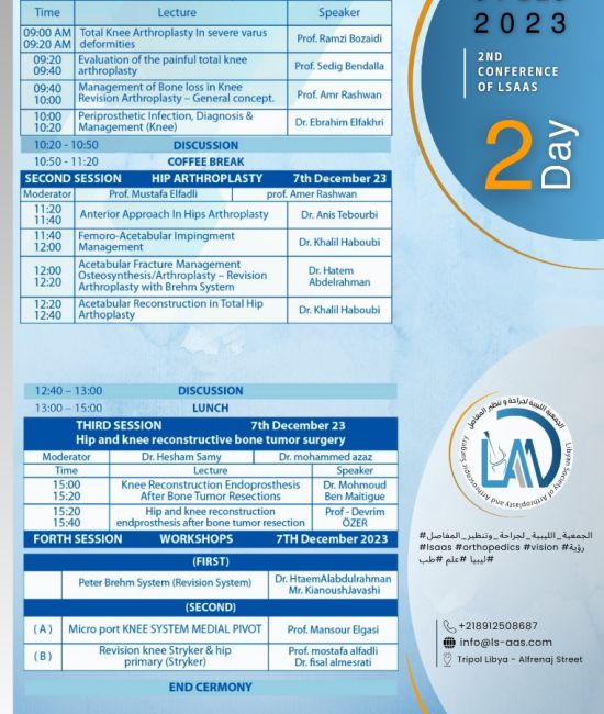2nd Conference of Libyan Society of Arthroplasty and Arthroscopic Surgery