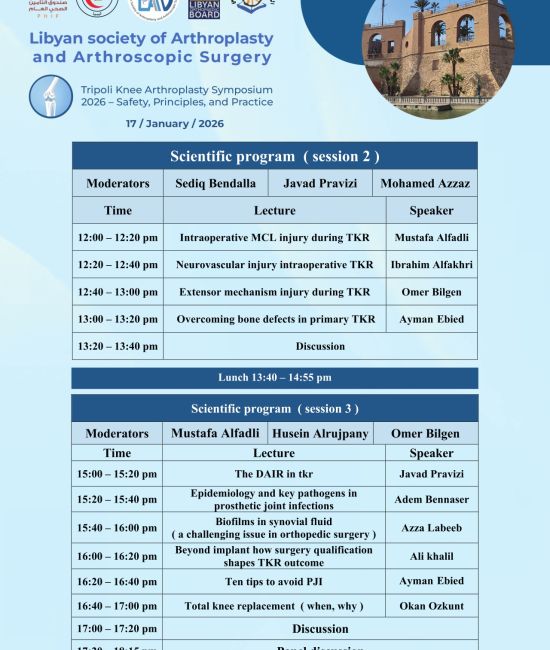 Tripoli Knee Arthroplasty Symposium ( safety – principles – practice )